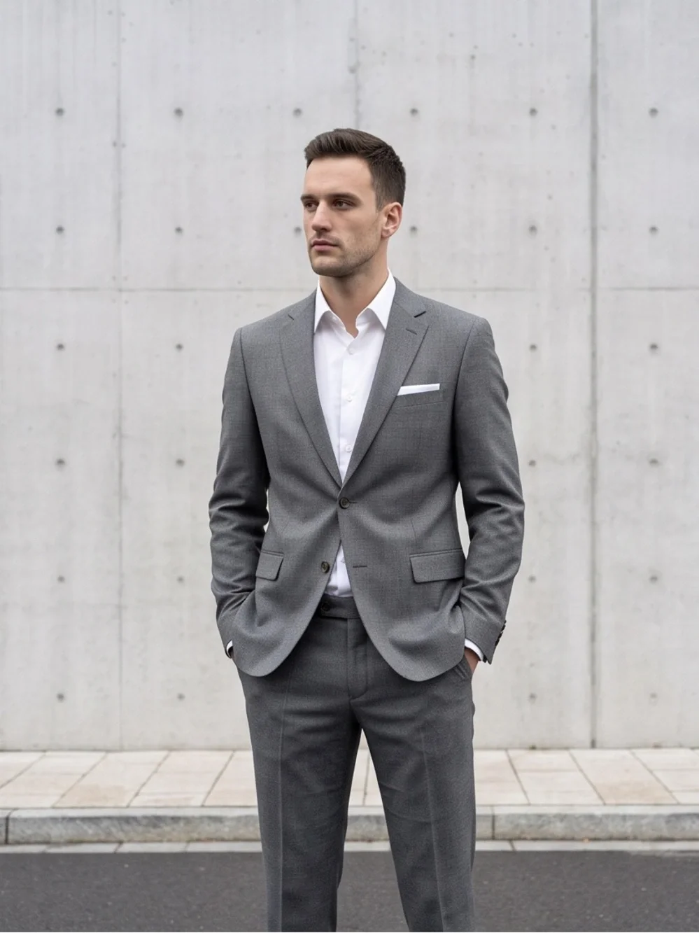 Classic Men's Grey Suit Jacket